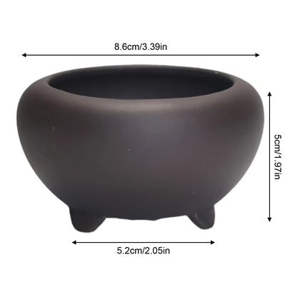 Ceramic Round Plant Pot - Succulent & Orchid Planter with Drainage Holes for Indoor & Outdoor Decor