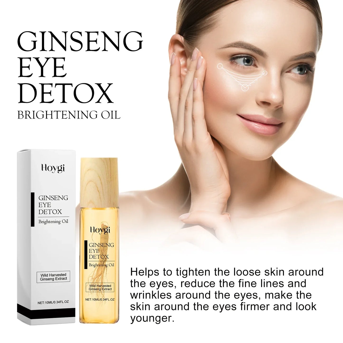 120ml Gold Ginseng Facial Essence Serum with Polypeptides Deep Hydration Brightening Moisturizing Skin Care Treatment