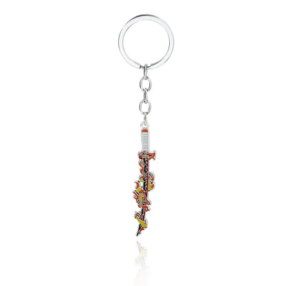 Anime Demon Slayer Sword Keychain – Mini Japanese Katana Enamel Pendant Souvenir Key Ring Bag Charm Exquisite Gift Decor