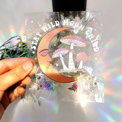3D Rainbow Sun Catcher Window Film Sticker – Self-Adhesive PVC Light Catching Wall & Glass Decal for Home Decor & Motorcycle Styling