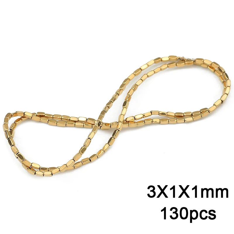 3A+ Retention Color Hematite Beads – Star & Heart Shapes, Gold-Plated Natural Stones for DIY Jewelry & Bracelets
