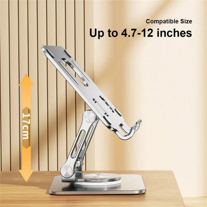 Aluminum Alloy Laptop & Tablet Bracket – Multifunctional Desktop Stand, 360-Degree Rotation, Foldable Lazy Bracket