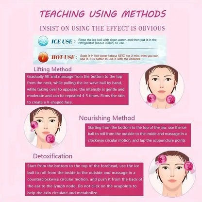 2Pcs LCE Globes for Facials - Cooling Facial Massage Balls, LCE Roller Tool for Face and Eyes, Freezer-Friendly
