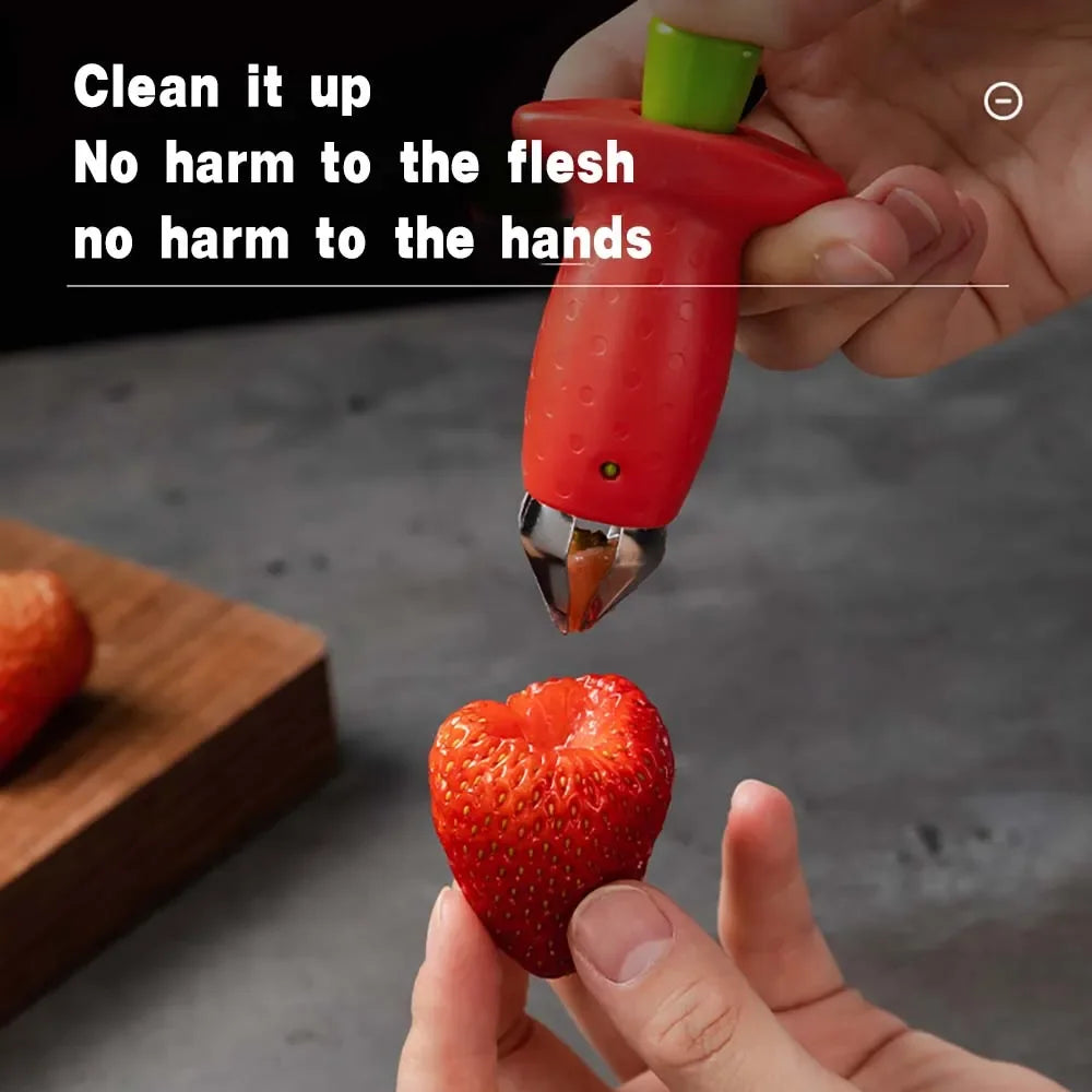 Efficient Strawberry Huller and Pineapple Cutter - Multi-Functional Tomato Stalk Remover and Fruit Knife, Ideal Strawberry Leaf Cleaner for Kitchen Use