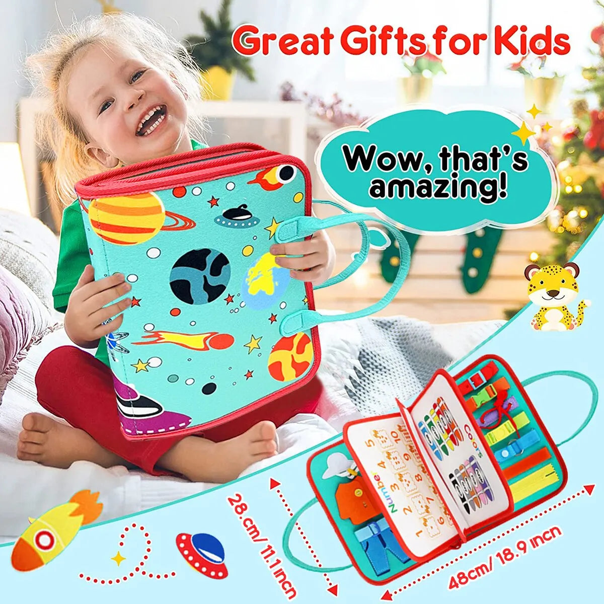 Montessori Busy Board for Toddlers – Sensory Toy for Preschool Learning & Fine Motor Skills, Travel Activities for Boys