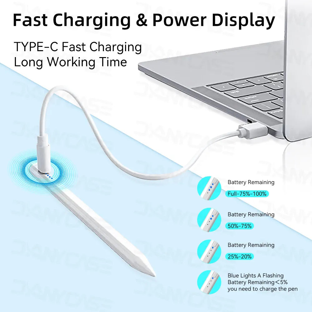 2024 iPad Stylus Pencil with Palm Rejection for iPad Air 11/13, M2 Pro 13/11, Air 3/4/5, Mini 5/6 & 5th-10th Gen