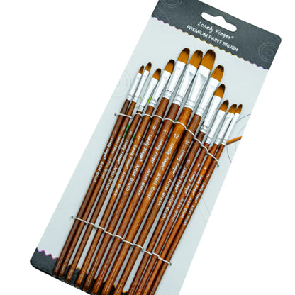 12-Piece Premium Artist Paint Brush Set – Durable Nylon Bristles for Acrylic, Watercolor, Oil & Body Painting