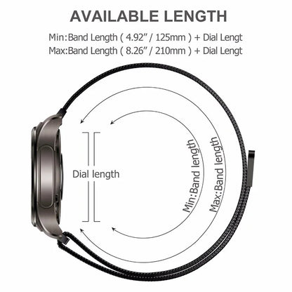 18mm-22mm Metal Watch Strap – Milanese Loop Bracelet for Garmin Vivoactive, Venu, Forerunner & SQ Series
