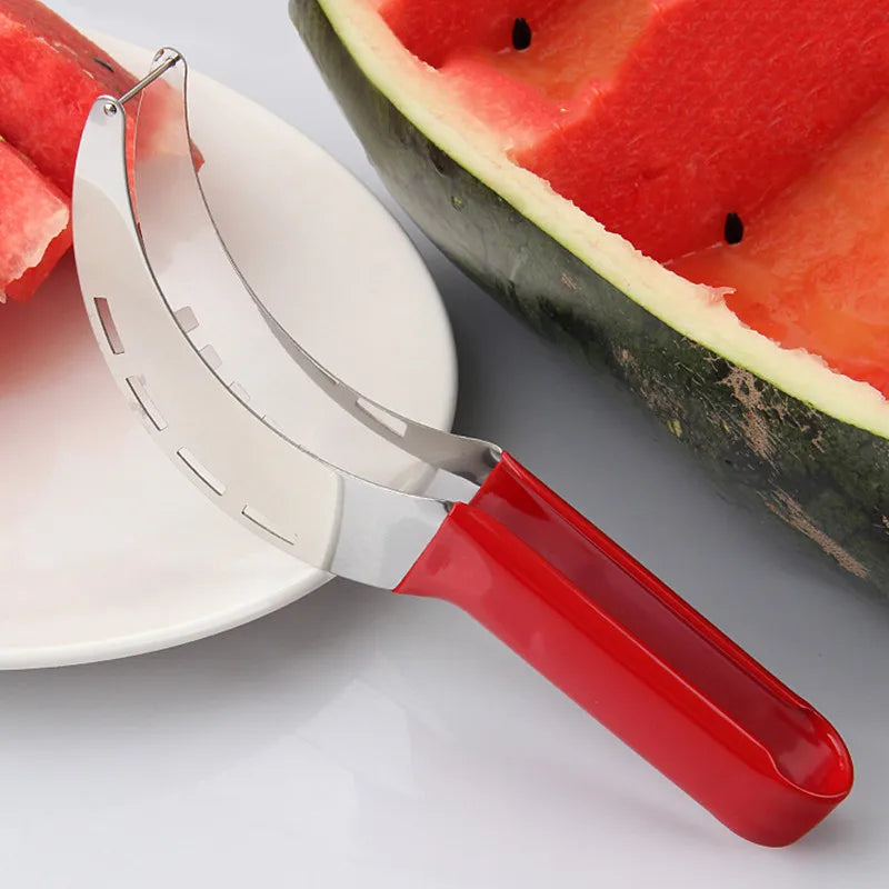 Effortless Fruit Cutting with Stainless Steel Watermelon Slicer Cutter – No More Mess, No More Messy Hands!