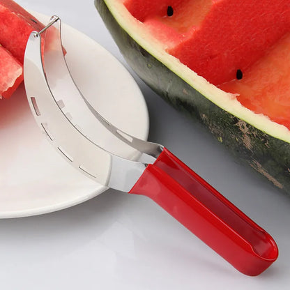 Effortless Fruit Cutting with Stainless Steel Watermelon Slicer Cutter – No More Mess, No More Messy Hands!