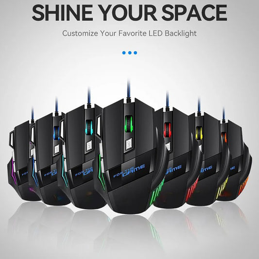 Hyperspeed USB Gaming Mouse | RGB Backlit Ergonomic 7D Wired Mouse for Laptop & PC Gamer