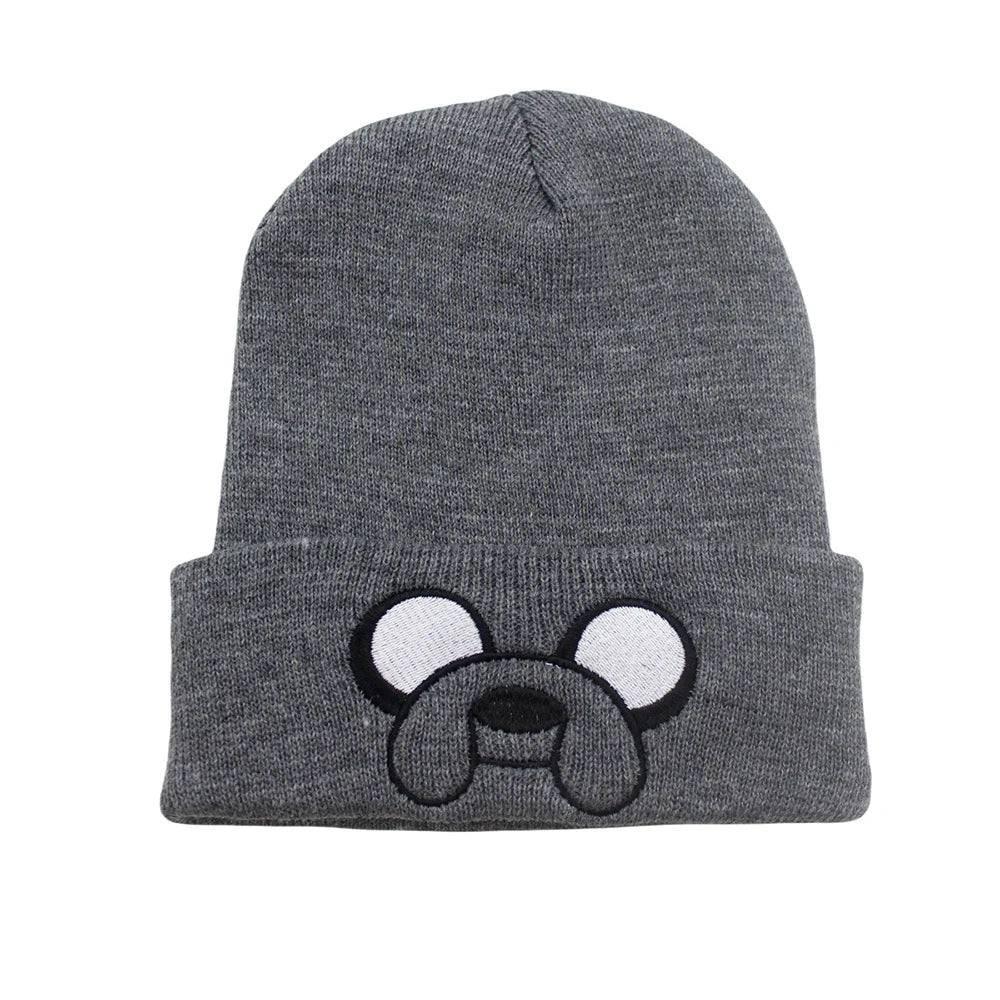 Cute Puppy Embroidered Knitted Hat - Yellow Ear Protection for Autumn & Winter - Warm & Versatile Beanie