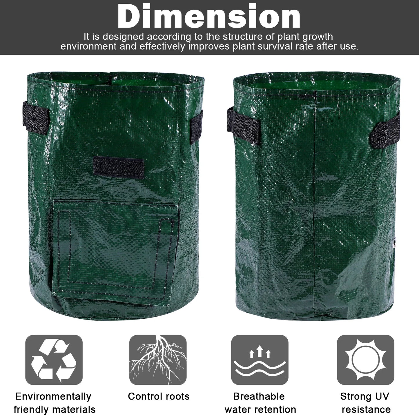 Potato Grow Bags – 3/5/10 Gallon Gardening Planter Bags for Potatoes, Tomatoes, Carrots & Vegetables