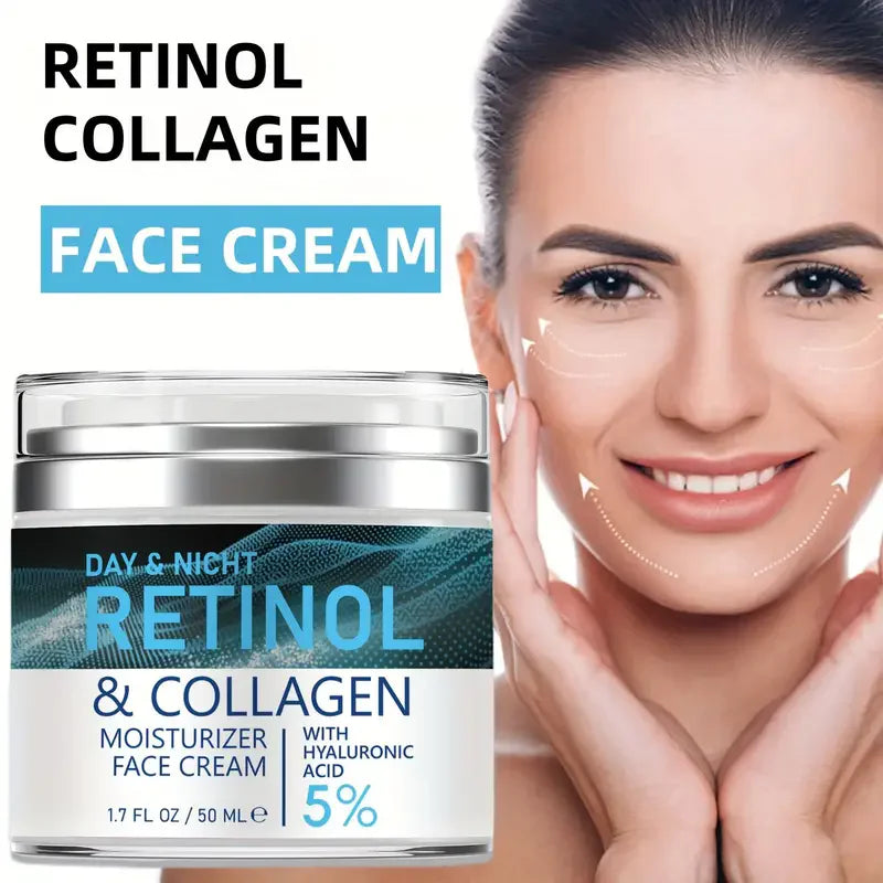 ENVISHA Retinol Collagen Face Cream - Deep Hydration, Skin Brightening and Fine Line Care Moisturizer