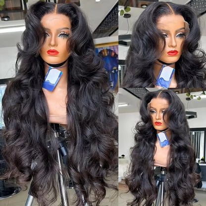 250% High Density Body Wave Lace Frontal Wig – 13x6 HD Transparent Human Hair, 30-40 Inch, Pre-Plucked for Women