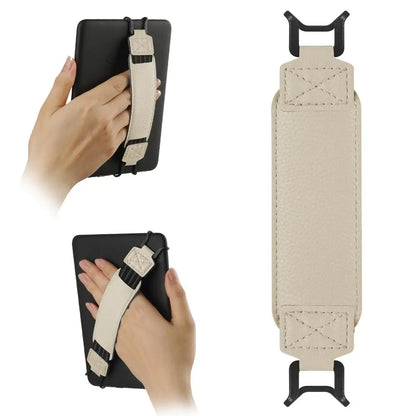 Leather Tablet Hand Strap — Elastic Anti-Drop E-Reader Holder for Kindle, iPad, Kobo, Sony, Pocketbook, Lenovo