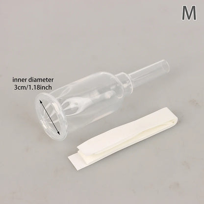 Medical Silicone Male External Catheter - Sterilized Self-Adhesive External Urine Collection Device Sizes S, M & L