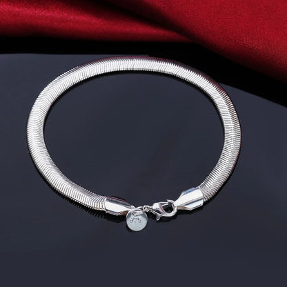 Fine 925 Sterling Silver Chain Bracelet – Solid Charm Jewelry for Women & Men, Party, Wedding & Fashion Gift