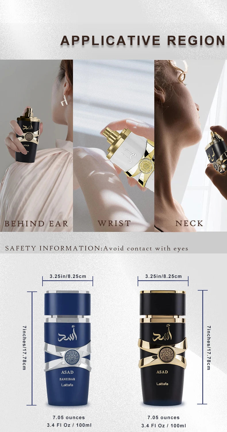 100ml Original Yara Moi Tous Asad Perfume Spray - Long-Lasting Men's and Women's Fragrance with Pheromones, Ideal Gift