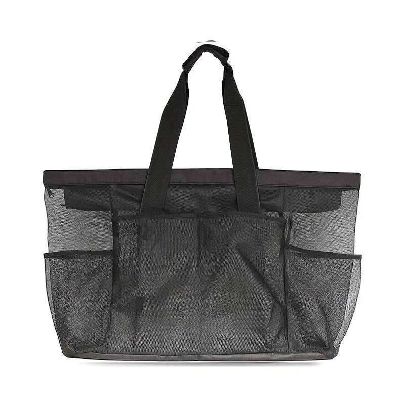 Extra Large Beach Bag - Lightweight, Waterproof, Foldable with Mesh Straps, Zippered Pockets & Fixed Shoulder Straps