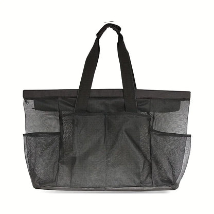 Extra Large Beach Bag - Lightweight, Waterproof, Foldable with Mesh Straps, Zippered Pockets & Fixed Shoulder Straps