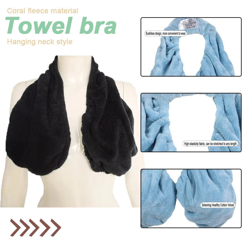 Tata Neck & Body Towel — Bath Towel with Bra Style for Neck Wrapping and Skincare Care