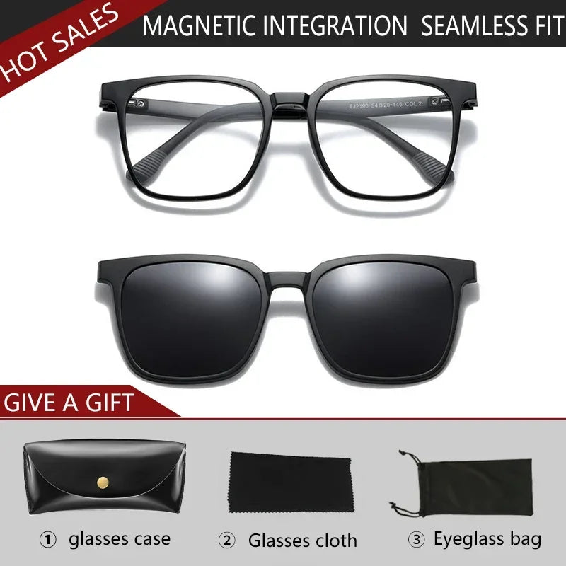 VICKY Magnetic Clip-On Myopia Glasses – Polarized Prescription Reading Sunglasses for Men & Women TJ2190