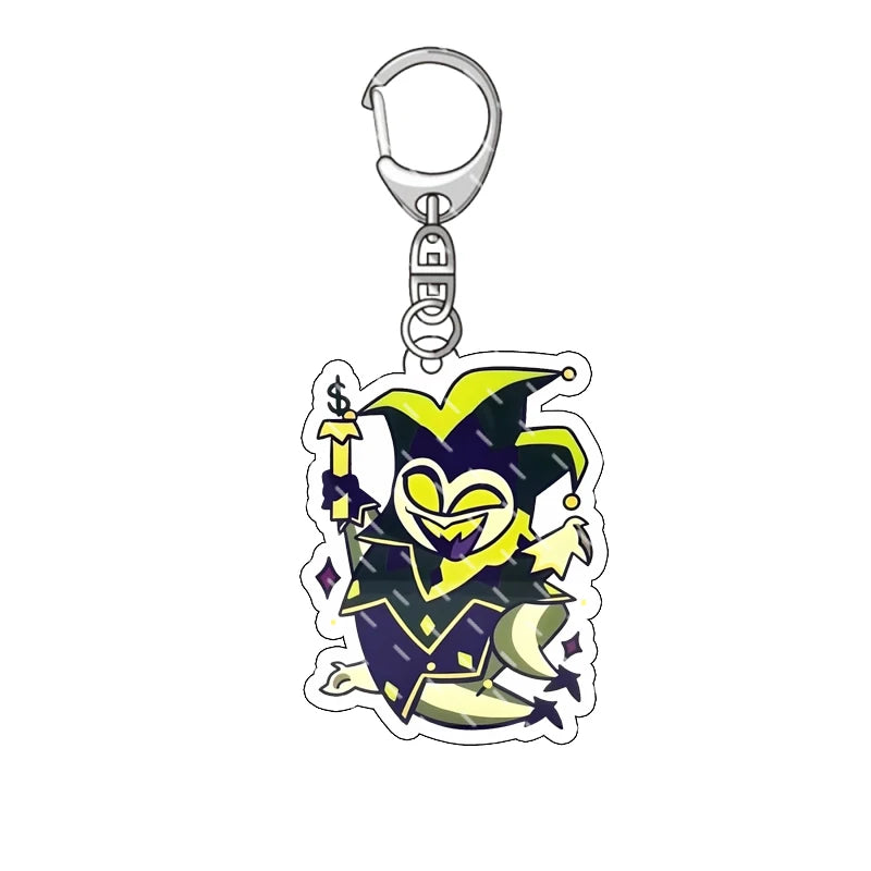 Hazbin Hotel Anime Keychain – Alastor Acrylic Figure Backpack Pendant for Fans & Gifts