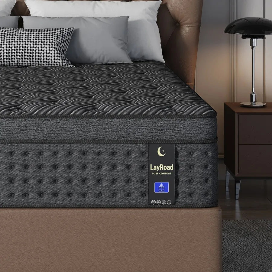 12-Inch Memory Foam Hybrid Mattress - Medium-Firm Pocket Spring Mattress in a Box for Twin, Full, Queen & King Beds