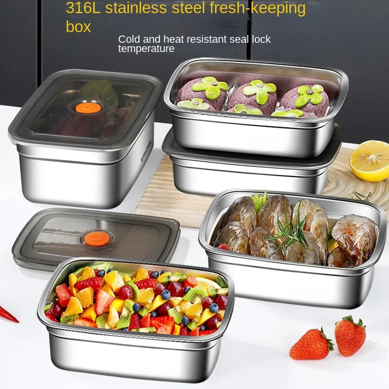 304 Stainless Steel Leak-Proof Bento Lunch Box – Sealed Food Storage Container for Fridge, Freezer & Camping