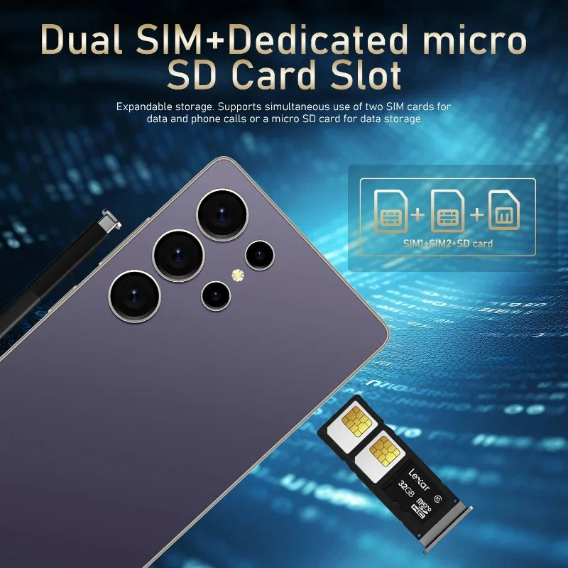 Global Vision S25 Ultra 5G Smartphone – Android 12, 8GB RAM, 512GB ROM, 6.8" 1920x1080 HD, Dual 24+48MP Cameras, 4/5G Mobile Phone