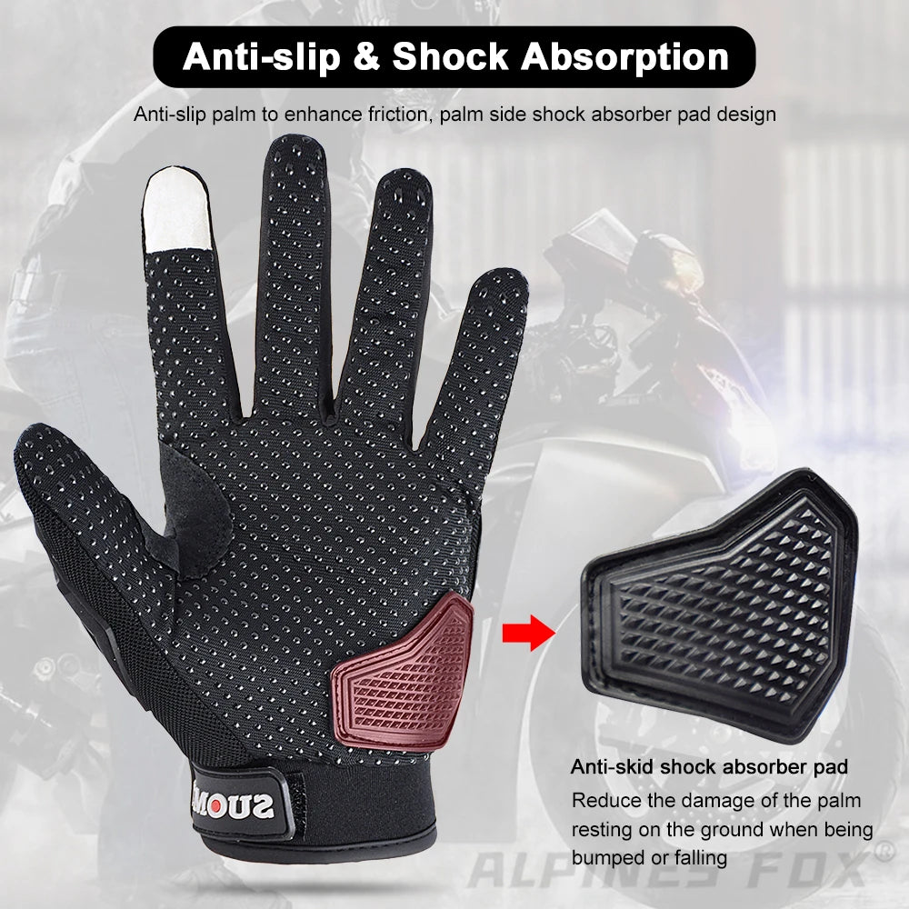 Suomy Motorcycle Gloves – Breathable Moto Gloves with Touch Screen for Racing, Riding, and Cycling – Summer Sports Protective Gear for Honda