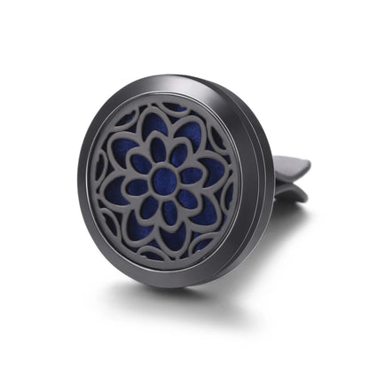 All-Black Tree of Life Car Air Freshener – Stainless Steel Aromatherapy Essential Oil Diffuser Locket Pendant