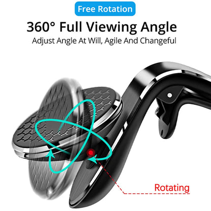 Magnetic Car Phone Holder - Air Vent Mount GPS Smartphone Stand for iPhone Samsung & Xiaomi