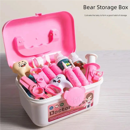 WizKidz Doctor Nurse Role Play Set - Medical Tools with Stethoscope & Injectors, Pretend Play Trolley Box, Ideal Gift for Kids