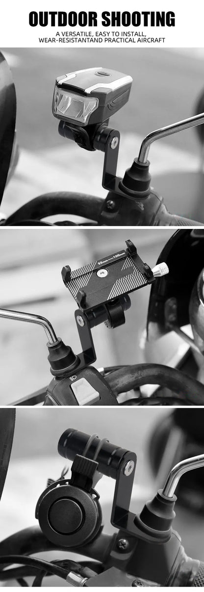 1/2PCS Motorcycle & Bicycle Phone Holder – Rearview Mirror Extender Bracket Conversion Mount Accessory