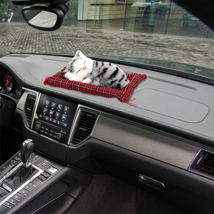 Cute Sleeping Kitten Plush Toy - Soft Cat Doll for Home Decor, Car Dashboard and Interior Ornaments