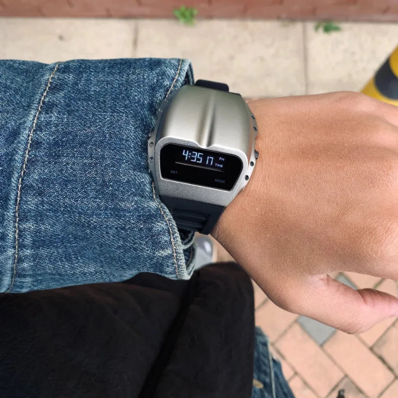 Men’s Retro Digital Watch - Waterproof Electronic Wristwatch with Vintage Style