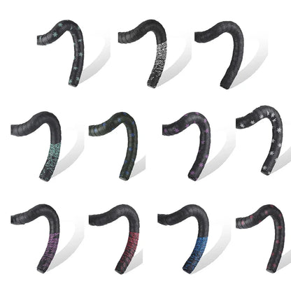 2Pcs PU Bicycle Handlebar Tape - Anti-Slip Shock-Absorbing Road Bike Grip Tape with Bar End Plugs