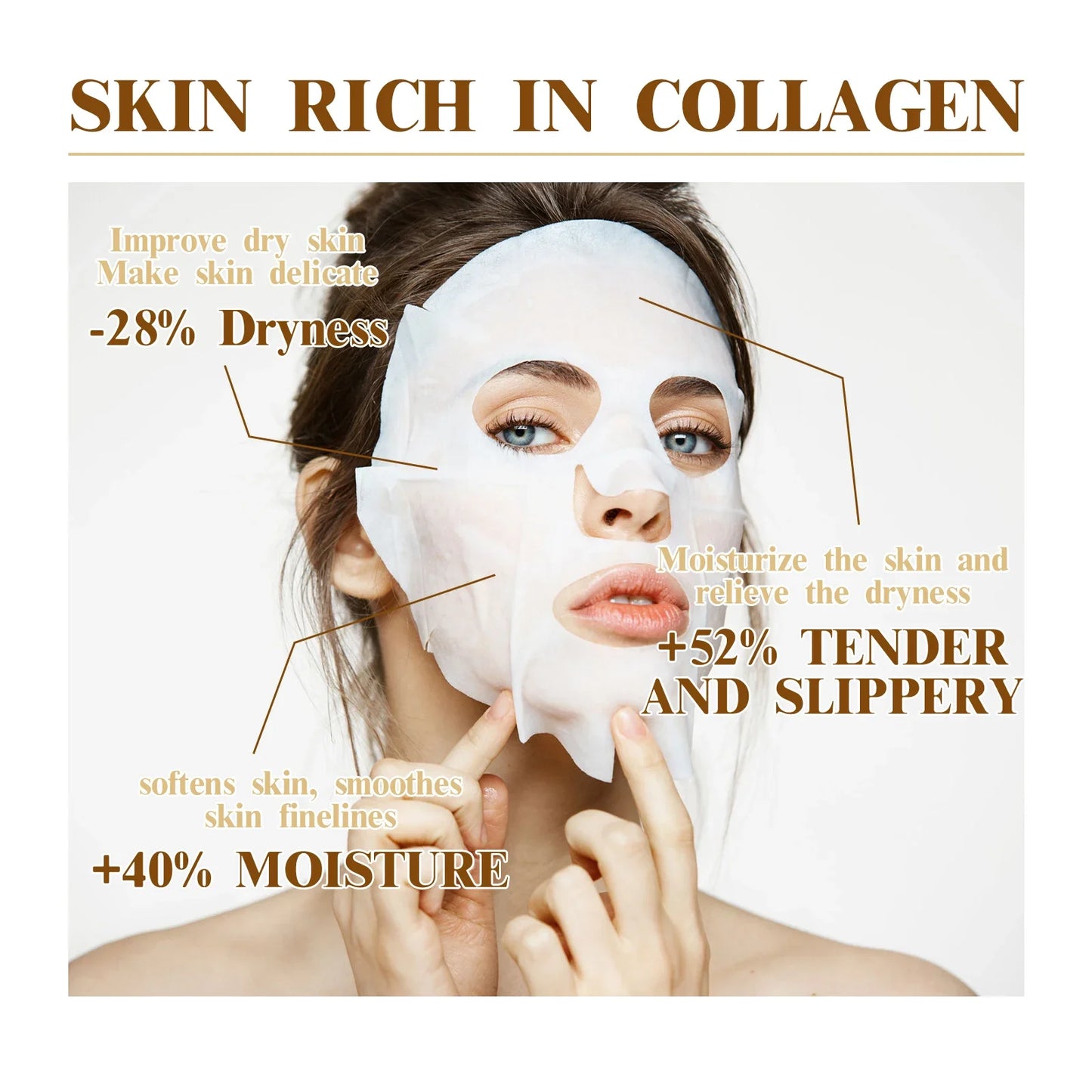 10PCS Collagen Anti-Wrinkle Facial Masks – Korean Skincare for Anti-Aging, Firming, Moisturizing & Brightening