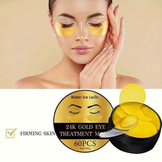 24K Gold Collagen Eye Mask Patches – Anti Dark Circles, Puffiness & Wrinkles Moisturizing Eye Care Treatment for Under Eyes Skin Repair