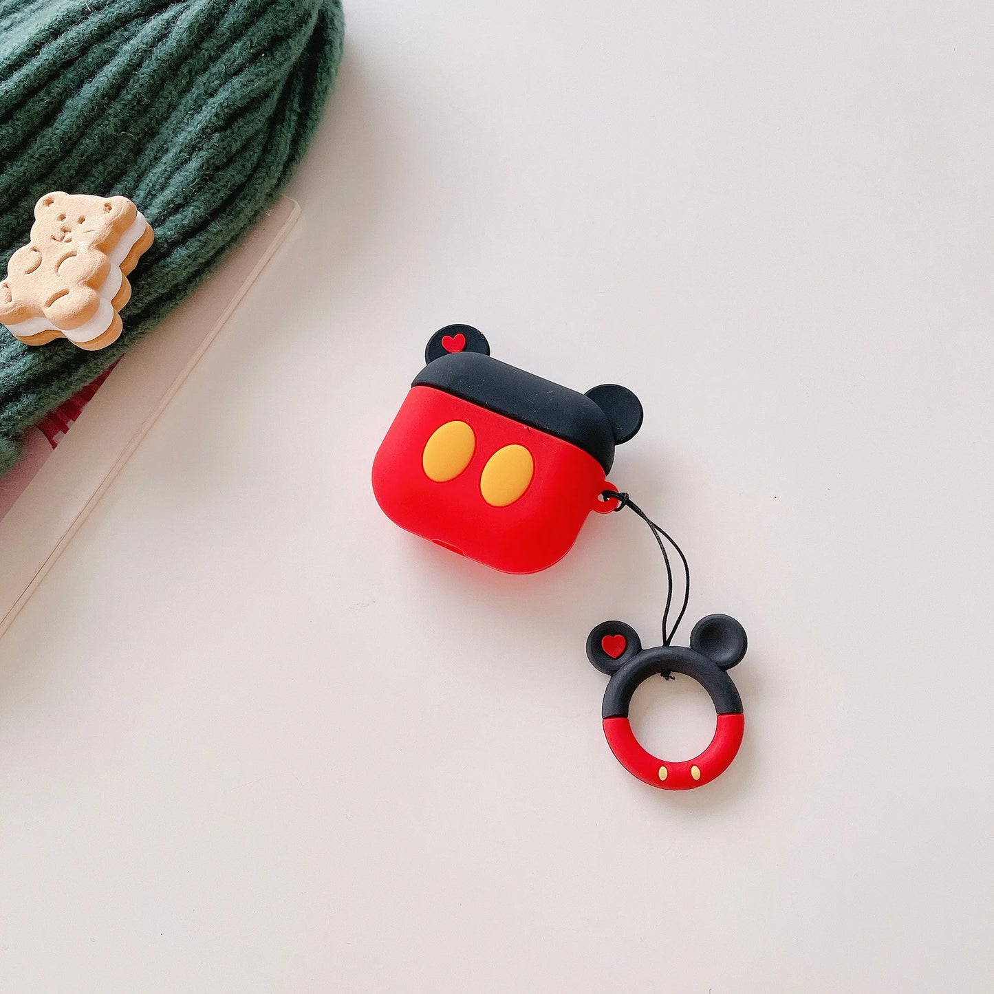 3D Cartoon Silicone Case for AirPods 1/2/3 & Pro/Pro 2 — Protective Wireless Earphone Cover with Hook
