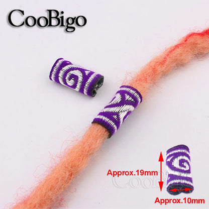 Braid Hair Rings & Tubes — Hip-Hop Dreadlock Beads, Embroidery Fabric Clips, Cuffs & Hair Decor DIY Craft Supplies by CooBigo