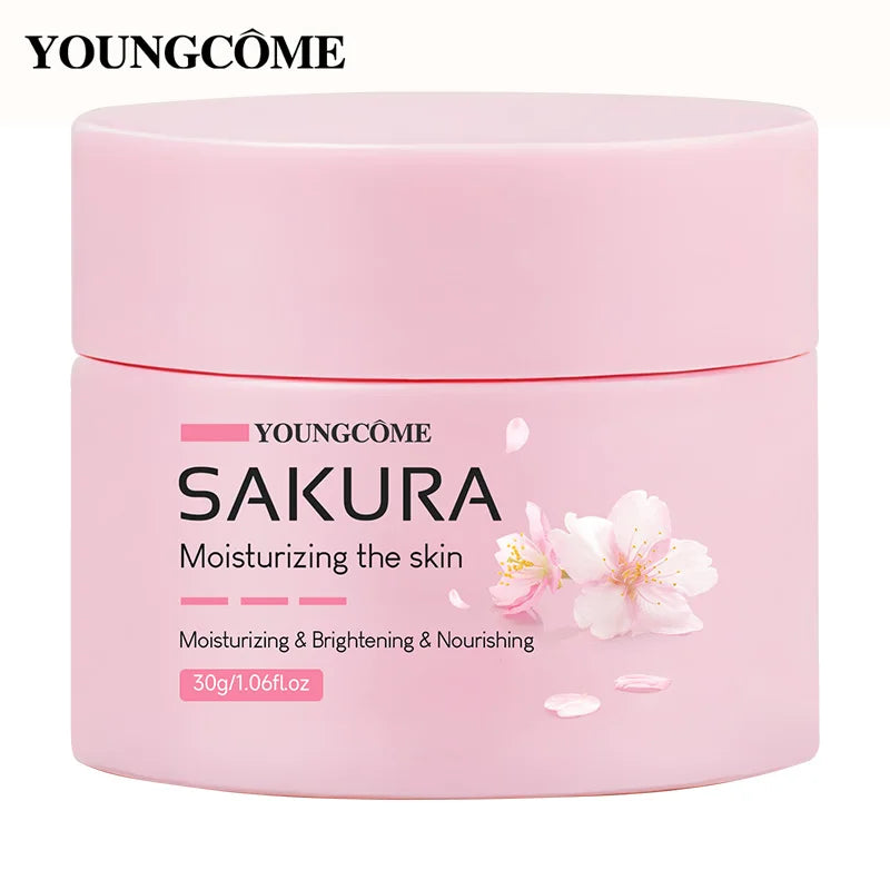 Sakura Essence Cherry Blossom Facial Cream — Moisturizing, Softening & Hydrating Skincare for Dry, Rough Skin