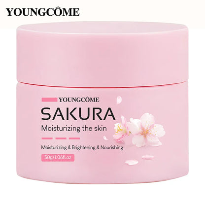 Sakura Essence Cherry Blossom Facial Cream — Moisturizing, Softening & Hydrating Skincare for Dry, Rough Skin