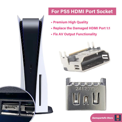 PS5 HDMI Port Replacement Socket – Compatible Connector for PS5, PS5 Slim & PS5 Pro (10/20/50PCS)