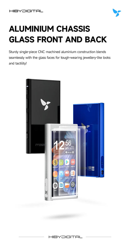 HiBy Digital M300 Android 13 Music Player - MP3, HiFi Audio, Bluetooth, WiFi, USB DAC, DSD, FM Radio, Dual Mic, Built-in Speaker, 29hr Battery