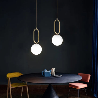 XCLuuHY Nordic Pendant Light - Modern Glass Ball Hanging Lamp for Living Room, Bedroom & Dining Room Decor