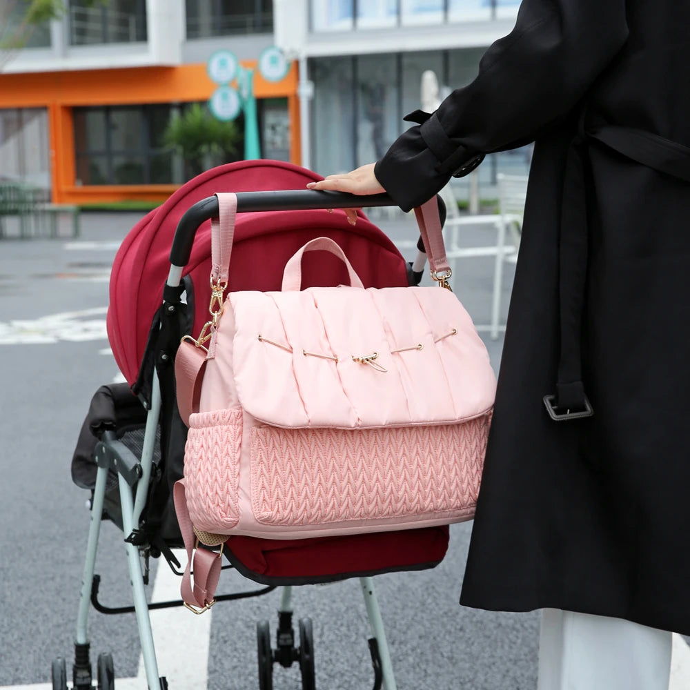 Large Capacity Diaper Bag – Waterproof Maternity Stroller Bag, Multifunctional Baby Nursing & Travel Tote