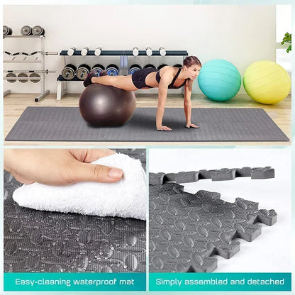 4-20PCS EVA Puzzle Fitness Mat – Interlocking Foam Floor Tiles, Non-Slip Home Gym & Kids Play Mat